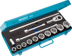 HAZET Socket set 1000 ∙ Square, hollow 20 mm (3/4 inch) ∙ Number of tools: 15