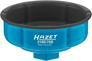 HAZET Oil filter wrench 2169-76B ∙ Square, hollow 12.5 mm (1/2 inch) ∙ Groove profile