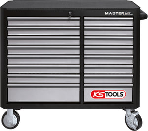 MASTERline tool cabinet Xextra long, with 16 drawers black/silver
