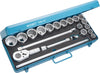 HAZET Socket set 1000AZ ∙ Square, hollow 20 mm (3/4 inch) ∙ Outside 12-point profile ∙ Number of tools: 21