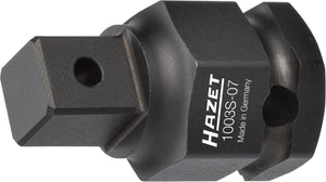 HAZET Impact adapter 1003S-07 ∙ Outside hexagon 24 mm ∙ Square, solid 12.5 mm (1/2 inch)