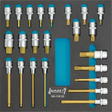 HAZET Screwdriver socket set 163-119/23 ∙ Square, hollow 12.5 mm (1/2 inch) ∙ Inside hexagon profile, Internal serration profile XZN ∙ Number of tools: 23