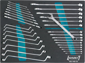 HAZET Wrench set 163-140/33 ∙ Outside 12-point profile, Outside 12-point traction profile, Outside hexagon profile ∙ Number of tools: 33