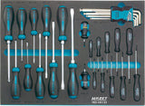 HAZET Screwdriver set 163-141/31 ∙ Cross recess profile PH, Inside hexagon profile, Slot profile, Inside TORX® profile ∙ Number of tools: 31