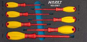 HAZET VDE screwdriver set 163-229/7 ∙ Cross recess profile PH, Slot profile ∙∙ 0.4 x 2.5 – 0.8 x 4 ∙ PH1 – PH3 ∙ Number of tools: 7