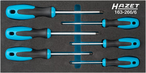 HAZET TORX® screwdriver set 163-266/6 ∙ Inside TORX® profile ∙∙ T 10 – T 30 ∙ Number of tools: 6