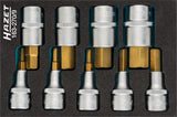 HAZET Screwdriver socket set 163-270/9 ∙ Square, hollow 12.5 mm (1/2 inch) ∙ Inside hexagon profile ∙∙ 5 – 19 ∙ Number of tools: 9