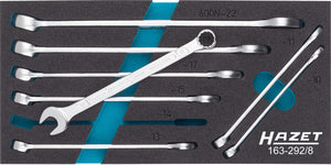 HAZET Combination wrench set 163-292/8 ∙ Outside 12-point traction profile ∙∙ 10 – 22 ∙ Number of tools: 8