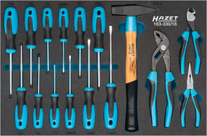HAZET Tool set 163-330/16 ∙ Cross recess profile PH, Slot profile, Inside TORX® profile ∙ Number of tools: 16