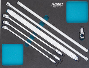 HAZET Tool set 163-371/7 ∙ Outside 12-point traction profile, Outside hexagon profile, Square, solid 12.5 mm (1/2 inch), Square, solid 20 mm (3/4 inch) ∙ Number of tools: 7