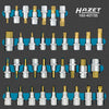 HAZET Screwdriver socket set 163-407/35 ∙ Square, hollow 12.5 mm (1/2 inch) ∙ Inside hexagon profile, Internal serration profile XZN, Spline Socket Ribe-CV, Inside TORX® profile ∙ Number of tools: 35