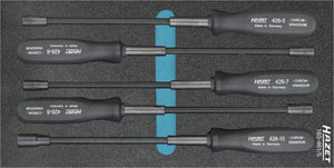 HAZET Flexible socket set 163-461/5 ∙ Outside hexagon profile ∙∙ 5 – 10 ∙ Number of tools: 5