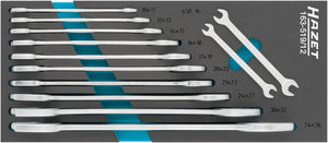 HAZET Double open-end wrench set 163-519/12 ∙ Outside hexagon profile ∙∙ 6 – 36 ∙ Number of tools: 12
