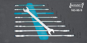 HAZET Double open-end wrench set 163-95/8 ∙ Outside hexagon profile ∙∙ 6 x 7 – 21 x 22 ∙ Number of tools: 8