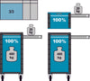 HAZET Tool trolley Assistent 178N-7 ∙ Drawers, flat: 5 x 80 x 527 x 348 mm ∙ Drawers, high: 2 x 165 x 527 x 348 mm