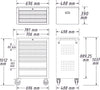 HAZET Tool trolley Assistent 178N-7 ∙ Drawers, flat: 5 x 80 x 527 x 348 mm ∙ Drawers, high: 2 x 165 x 527 x 348 mm