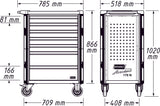 HAZET Tool trolley Assistent 179N-6 ∙ Drawers, flat: 3 x 81 x 522 x 398 mm ∙ Drawers, high: 3 x 166 x 522 x 398 mm