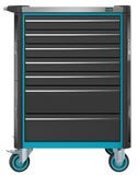 HAZET Tool trolley Assistent 179NX-7/65ALU ∙ Drawers, flat: 5 x 81 x 522 x 398 mm ∙ Drawers, high: 2 x 166 x 522 x 398 mm ∙ Number of tools: 65