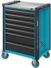 HAZET Tool trolley Assistent 179NX-7/65ALU ∙ Drawers, flat: 5 x 81 x 522 x 398 mm ∙ Drawers, high: 2 x 166 x 522 x 398 mm ∙ Number of tools: 65