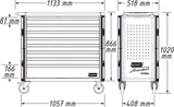 HAZET Tool trolley Assistent 179NXXL-7 ∙ Drawers, flat: 5 x 81 x 870 x 398 mm ∙ Drawers, high: 2 x 166 x 870 x 398 mm