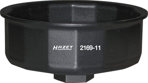 HAZET Oil filter wrench 2169-11 ∙ Square, hollow 12.5 mm (1/2 inch) ∙ Outside 14-point profile