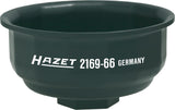 HAZET Oil filter wrench 2169-66 ∙ Square, hollow 12.5 mm (1/2 inch) ∙ Groove profile