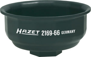 HAZET Oil filter wrench 2169-66 ∙ Square, hollow 12.5 mm (1/2 inch) ∙ Groove profile