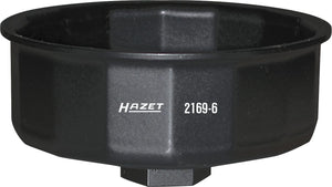 HAZET Oil filter wrench 2169-6 ∙ Square, hollow 12.5 mm (1/2 inch) ∙ Outside 16-point profile