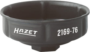 HAZET Oil filter wrench 2169-76 ∙ Square, hollow 12.5 mm (1/2 inch) ∙ Groove profile