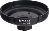 HAZET Oil filter wrench 2169-76K ∙ Square, hollow 12.5 mm (1/2 inch) ∙ Groove profile