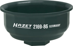 HAZET Oil filter wrench 2169-86 ∙ Square, hollow 12.5 mm (1/2 inch) ∙ Groove profile