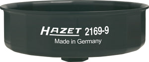 HAZET Oil filter wrench 2169-9 ∙ Outside hexagon 24 mm, Square, hollow 12.5 mm (1/2 inch) ∙ Outside 15-point profile