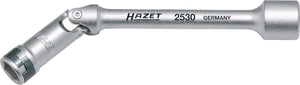 HAZET Glow plug socket 2530 ∙ Square, hollow 10 mm (3/8 inch) ∙ Outside hexagon Traction profile ∙ 10 mm