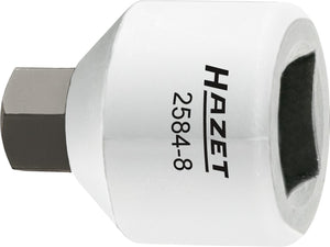 HAZET Brake calliper screwdriver socket 2584-8 ∙ Square, hollow 10 mm (3/8 inch) ∙ Inside hexagon profile ∙ 8 mm