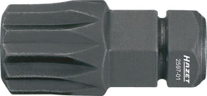 HAZET Bit 2597-02 ∙ Hexagon, solid 8 (5/16 inches) ∙ Internal serration profile XZN ∙∙ M10