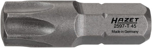 HAZET Bit 2597-T45 ∙ Hexagon, solid 6.3 (1/4 inches) ∙ Inside TORX® profile ∙∙ T45