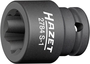 HAZET Impact socket with special profile 2784S-1 ∙ Square, hollow 12.5 mm (1/2 inch) ∙ Groove profile