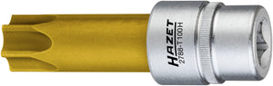 HAZET Camshaft adjuster TORX® screwdriver socket with drilled hole 2788-T100H ∙ Square, hollow 12.5 mm (1/2 inch) ∙ Tamper-resistant TORX® profile ∙∙ T100H