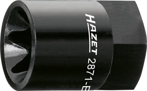 HAZET Brake calliper TORX® socket 2871-E20 ∙ Outside hexagon 22 mm ∙ Outside TORX® profile ∙∙ E20