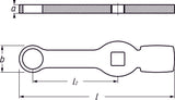 HAZET Box-end wrench - striking face pattern (12-point) with 2 striking faces 2872SZ-26 ∙ Square, hollow 20 mm (3/4 inch) ∙ Outside 12-point profile ∙ 26 mm