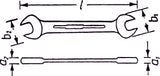 HAZET Double open-end wrench 450N-30X32 ∙ Outside hexagon profile ∙ 30 x 32 mm