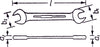 HAZET Double open-end wrench 450N-14X15 ∙ Outside hexagon profile ∙ 14 x 15 mm
