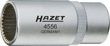 HAZET Pressure valve holder tool 4556 ∙ Square, hollow 12.5 mm (1/2 inch) ∙ Outside serration profile ∙ 17.9 x 20 mm