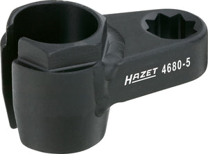 HAZET Lambda probe socket 4680-5 ∙ Double square, hollow 12.5 mm (1/2 inch) ∙ Outside hexagon profile ∙ 22 mm