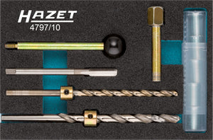 HAZET Thread repair tool set for injector fastening screw 4797/10 ∙ Number of tools: 10