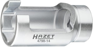 HAZET Injector socket Bosch s  30 mm 4798-14 ∙ Square, hollow 12.5 mm (1/2 inch) ∙ Outside hexagon profile ∙ 30 mm