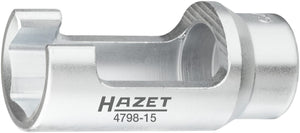 HAZET Injector socket Siemens s  25 mm 4798-15 ∙ Square, hollow 12.5 mm (1/2 inch) ∙ Outside hexagon profile ∙ 25 mm