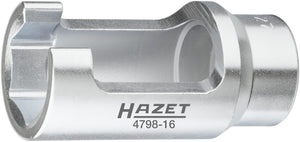 HAZET Injector socket Siemens s  27 mm 4798-16 ∙ Square, hollow 12.5 mm (1/2 inch) ∙ Outside hexagon profile ∙ 27 mm