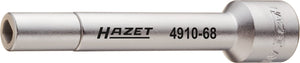 HAZET Extension 4910-68 ∙ Square, hollow 12.5 mm (1/2 inch) ∙ Pin profile, hollow ∙ for pin profile 6 x 8 mm