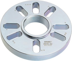 HAZET Bolt circle plate ⌀ 160 mm ∙ for bolt circles ⌀ 90 to 130 mm 4935-42
